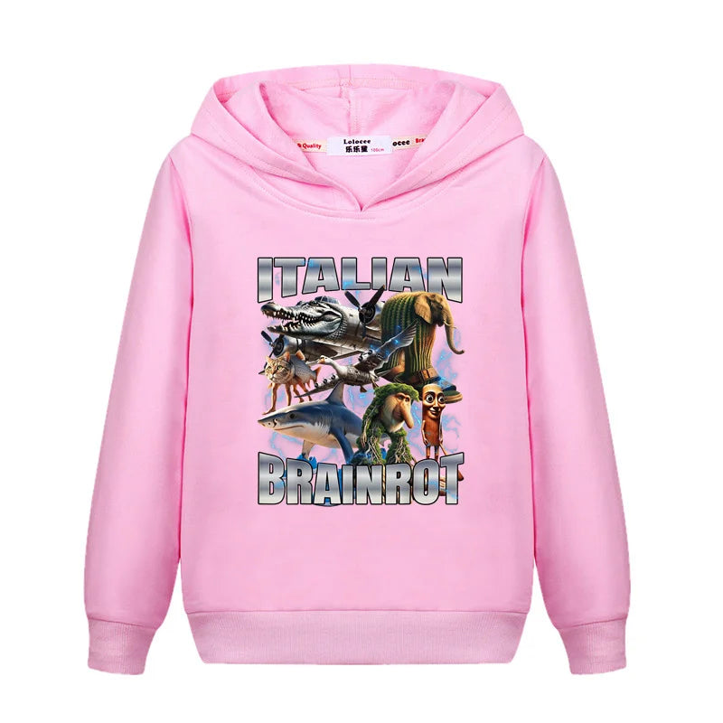 Italiensk Brainrot Barnhoodie