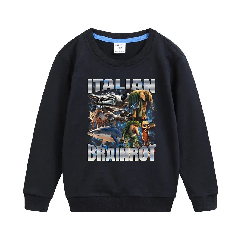 Italiensk Brainrot Barnhoodie