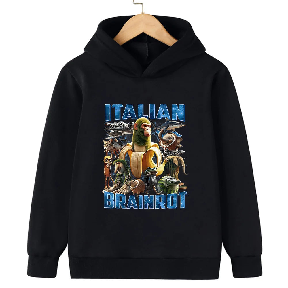 Italiensk Brainrot Barnhoodie
