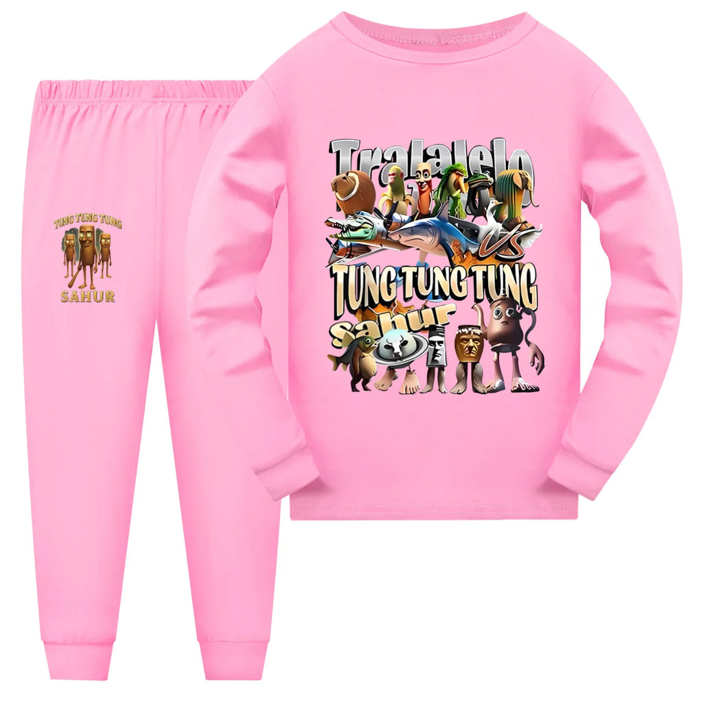 Brainrot barnpyjamas med lång ärm