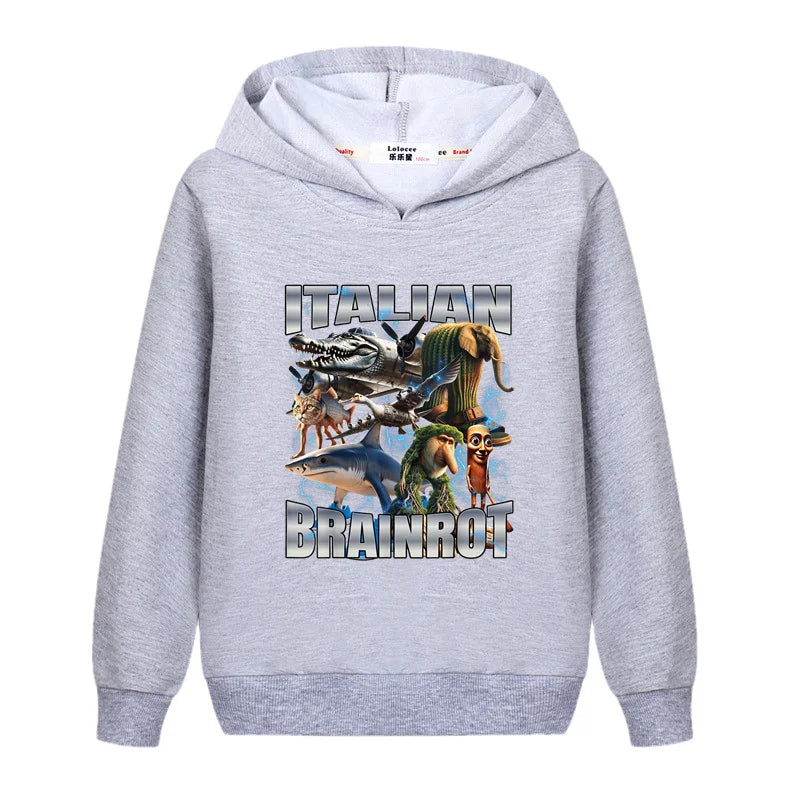 Italiensk Brainrot Barnhoodie