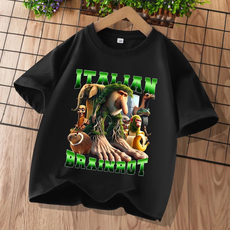 Brainrot T-shirt Barn – Roligt Meme-tryck