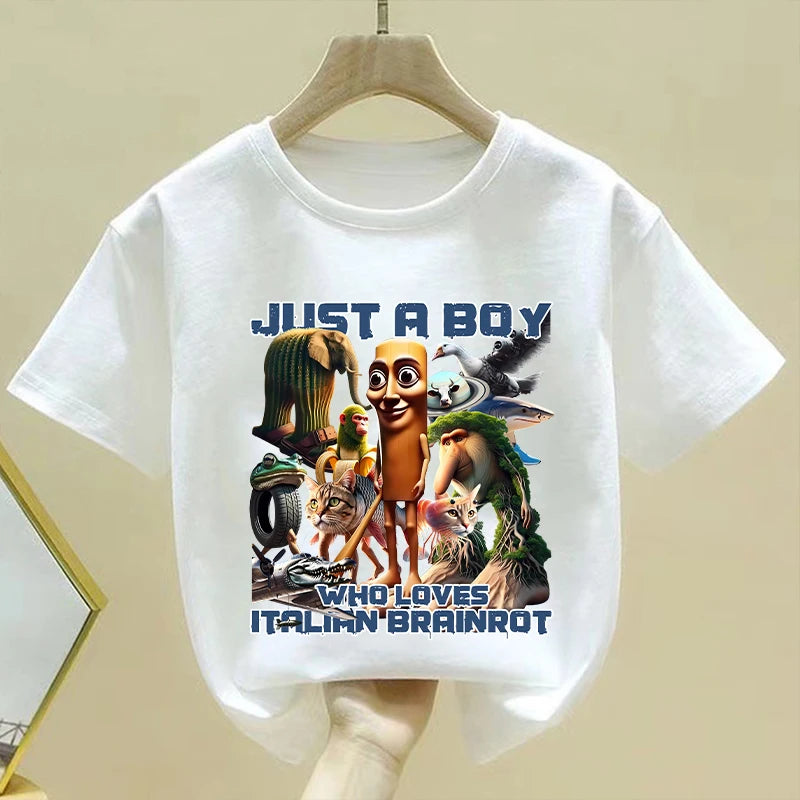 Brainrot T-shirt Barn – Roligt Meme-tryck