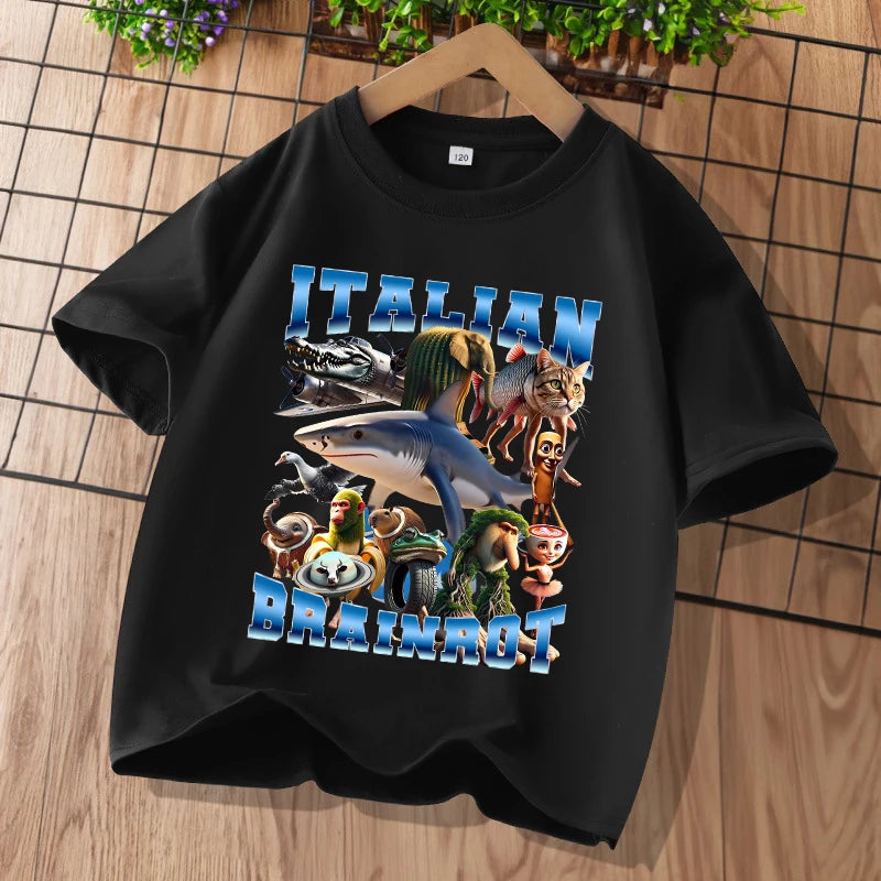 Brainrot T-shirt Barn – Roligt Meme-tryck