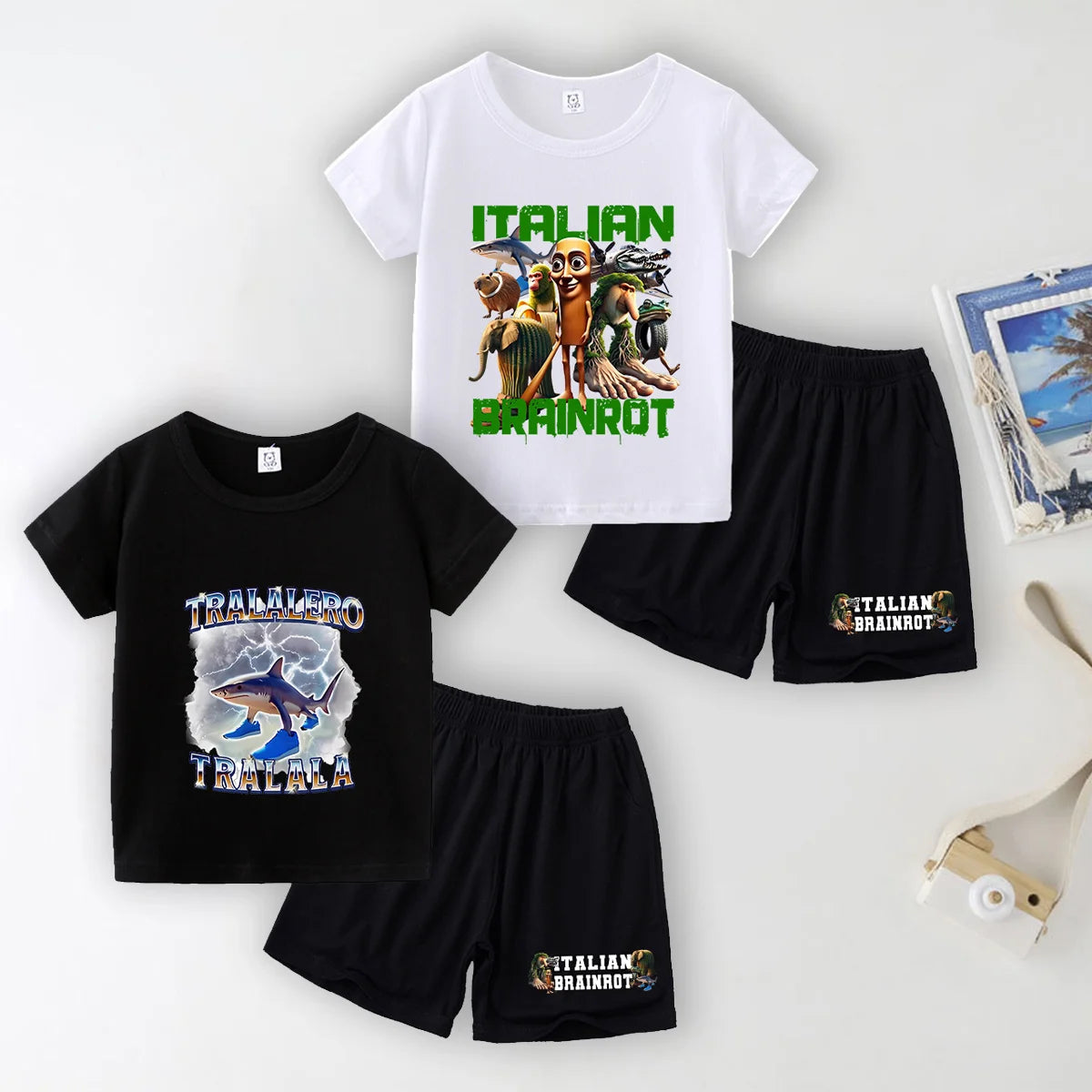 Italien byxor shorts och t-shirts