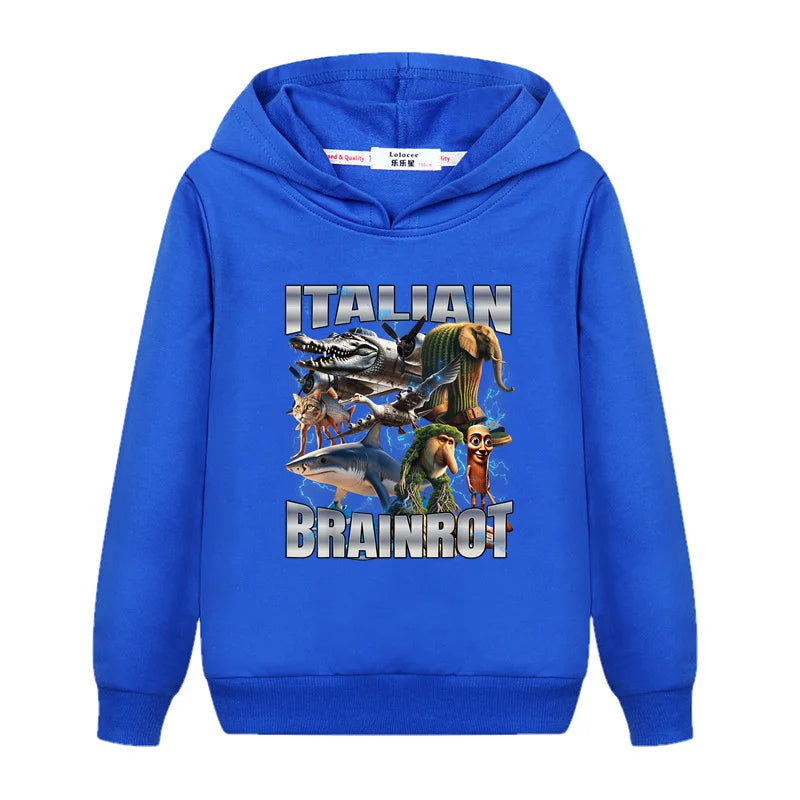 Italiensk Brainrot Barnhoodie