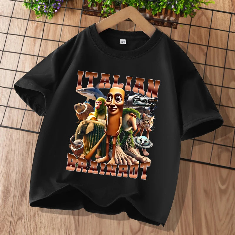 Brainrot T-shirt Barn – Roligt Meme-tryck