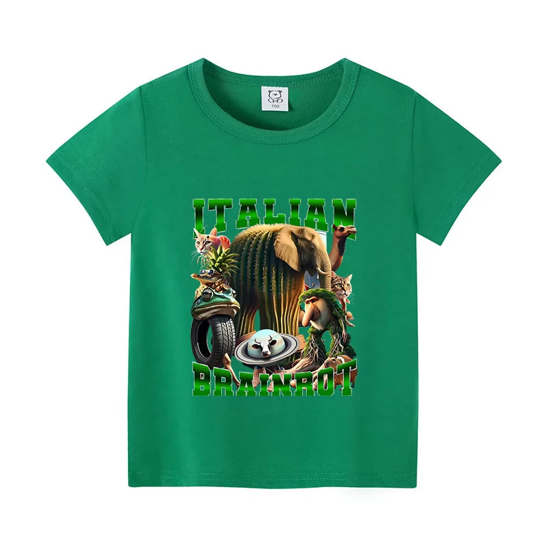 Italian Brainrot Grön Barn-T-shirt