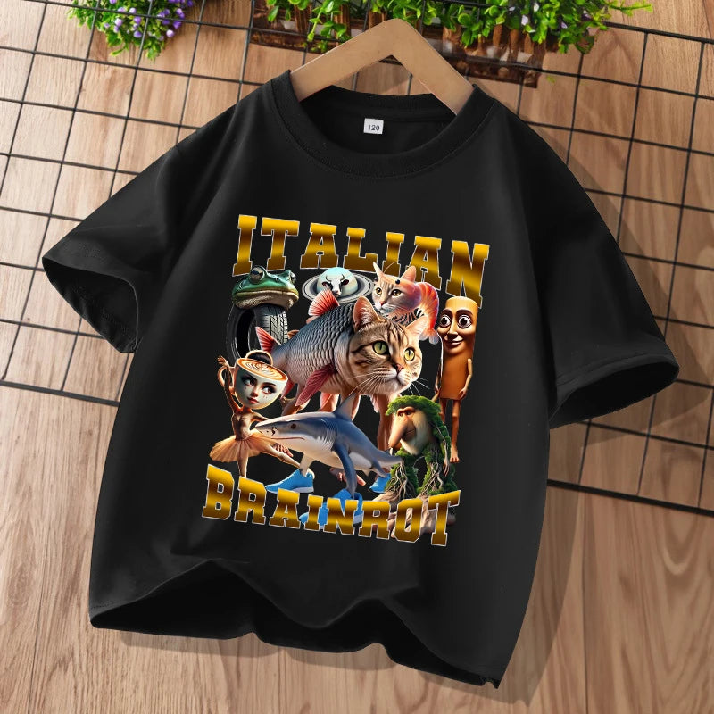 Brainrot T-shirt Barn – Roligt Meme-tryck