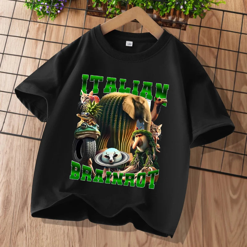 Brainrot T-shirt Barn – Roligt Meme-tryck