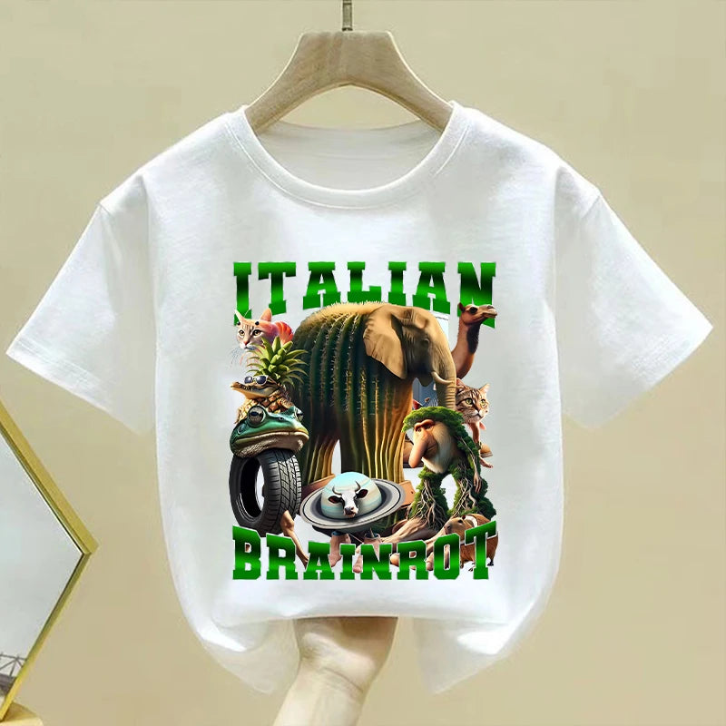 Brainrot T-shirt Barn – Roligt Meme-tryck