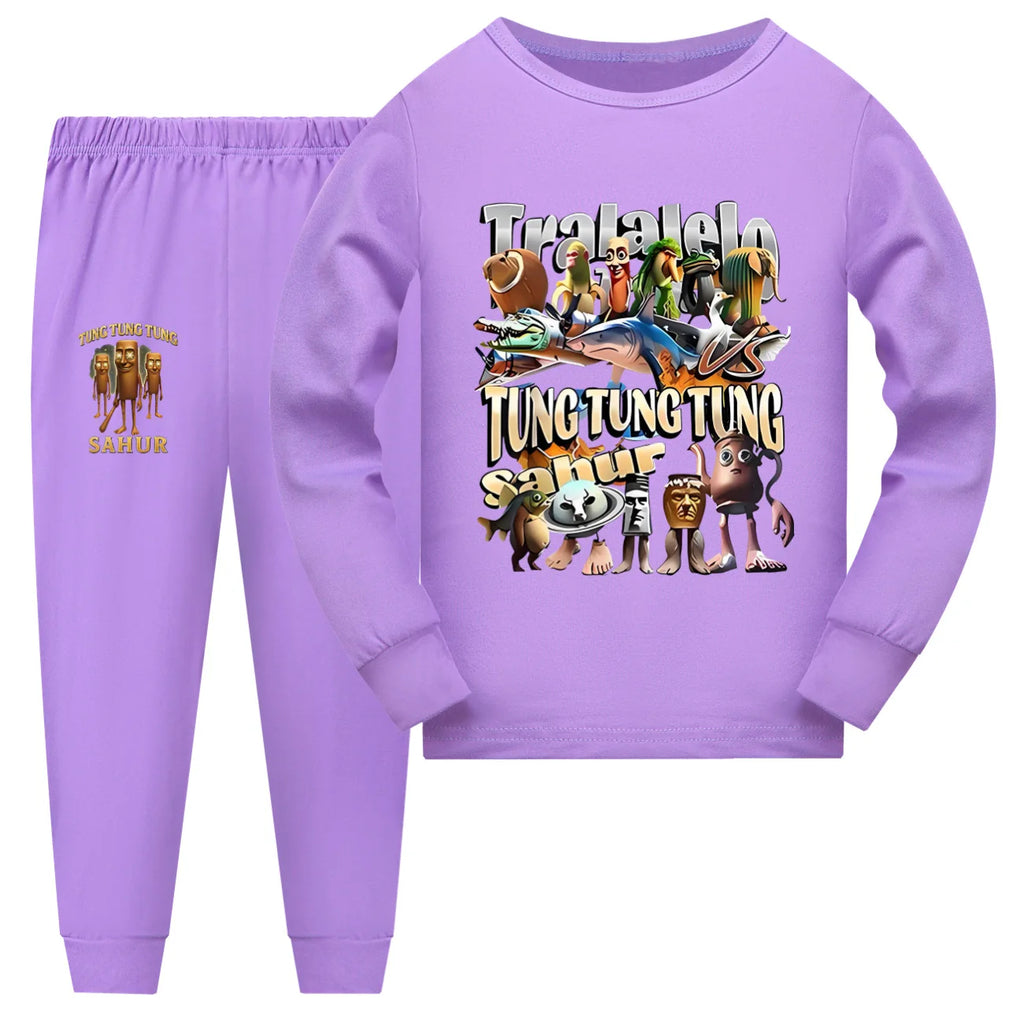 Brainrot barnpyjamas med lång ärm