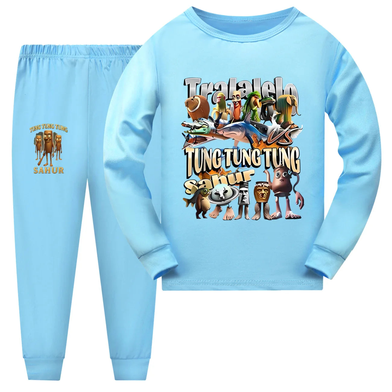 Brainrot barnpyjamas med lång ärm