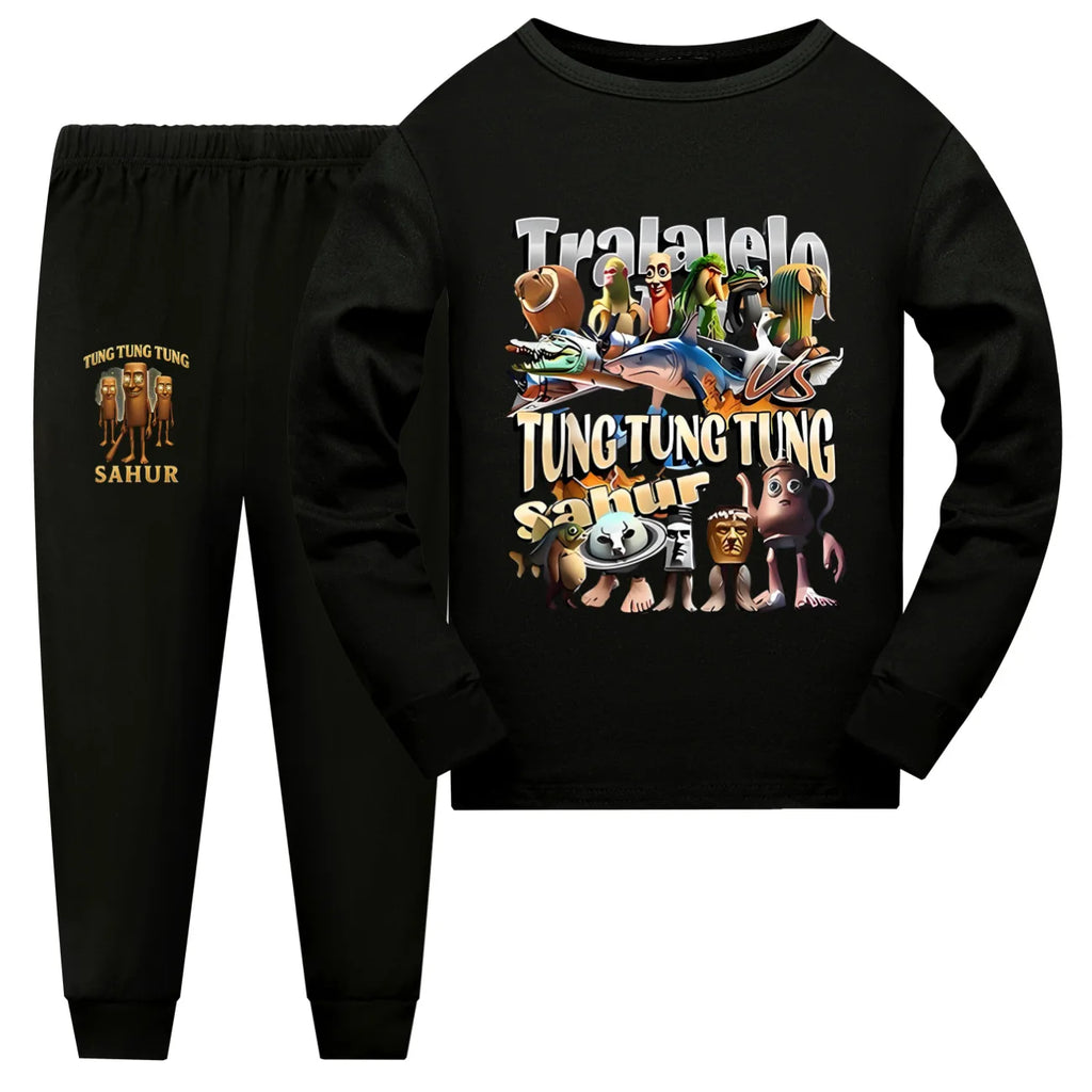 Brainrot barnpyjamas med lång ärm