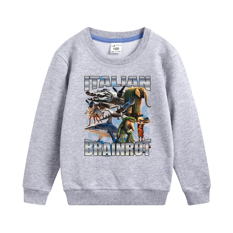 Italiensk Brainrot Barnhoodie