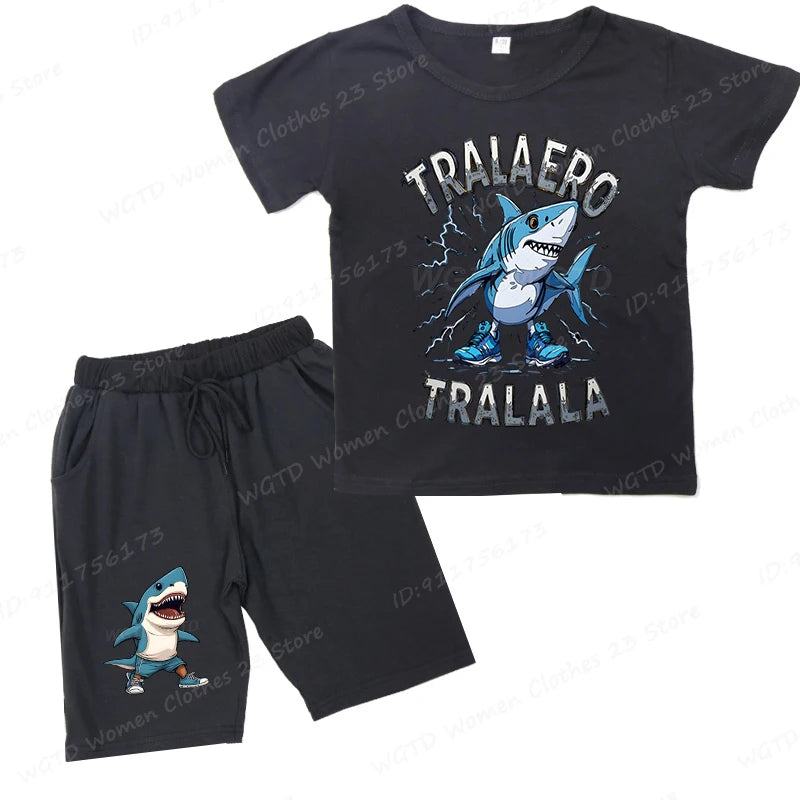 Roligt italienskt "brainrot" barnset – T-shirt & Shorts