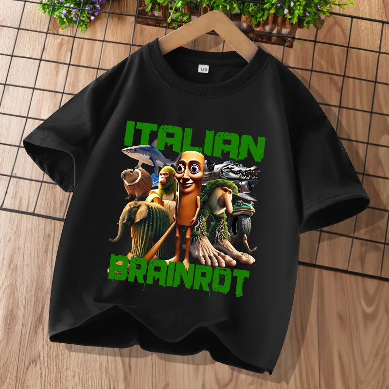 Brainrot T-shirt Barn – Roligt Meme-tryck