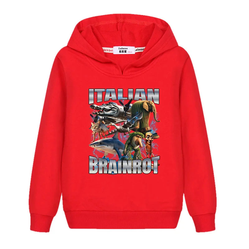 Italiensk Brainrot Barnhoodie