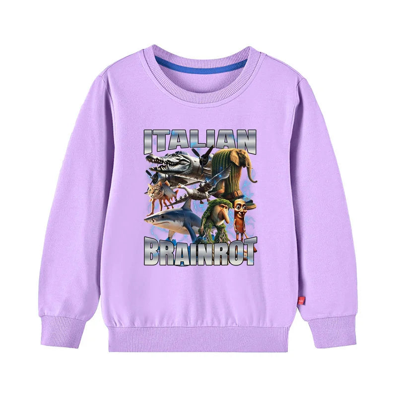 Italiensk Brainrot Barnhoodie